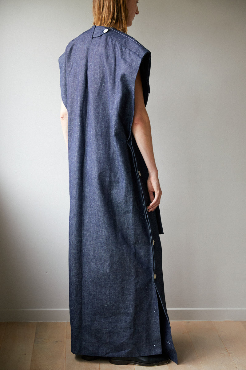 BIRD | RAW DENIM BUTTON DRESS