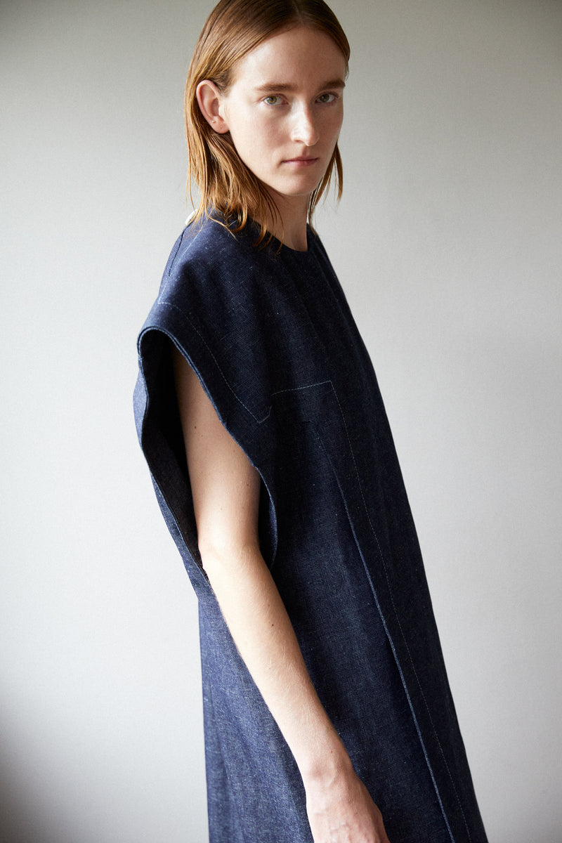 BIRD | RAW DENIM BUTTON DRESS