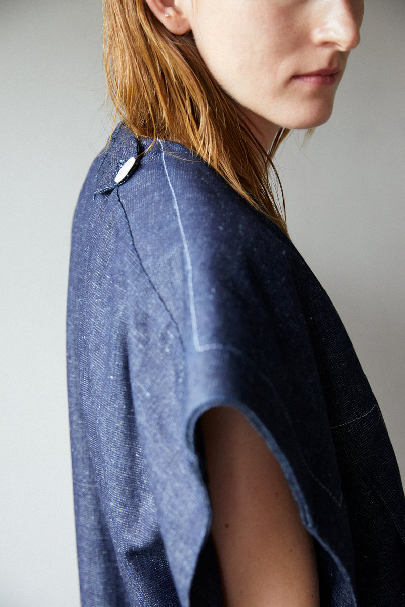 BIRD | RAW DENIM BUTTON DRESS