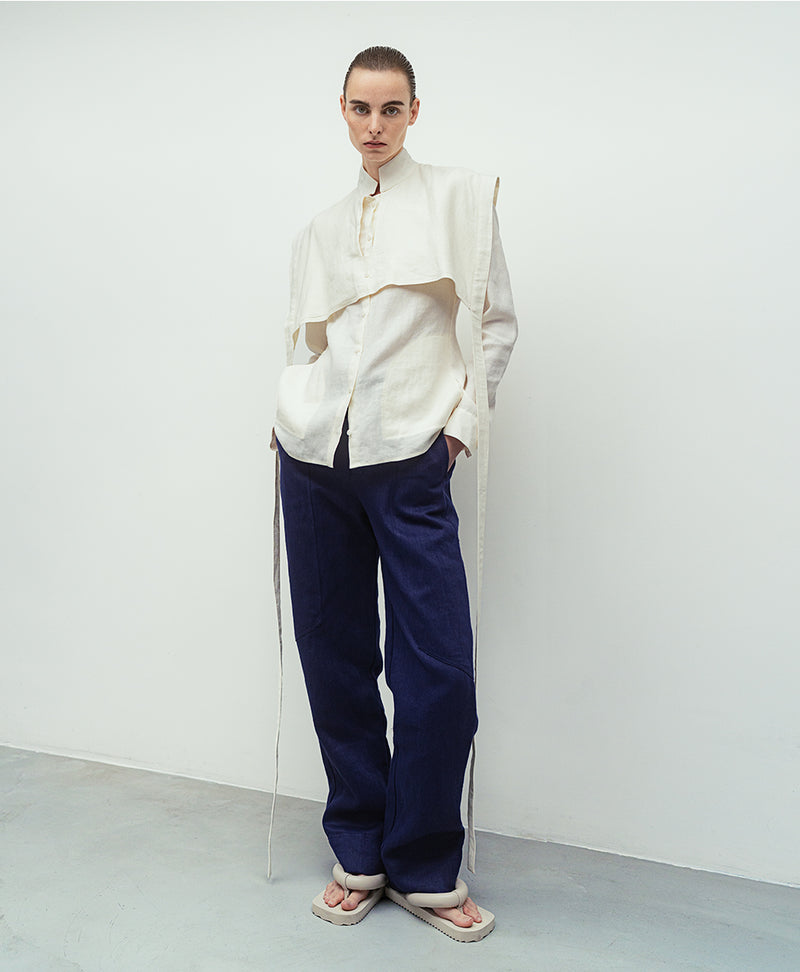 SOLO | TAILORED HEMP LONG POCKET TROUSER