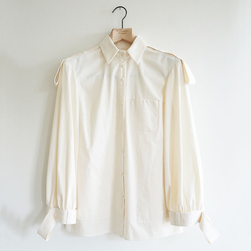 SILVER & BLUE | PLAYFUL SHOULDER & CUFF DETAIL SHIRT