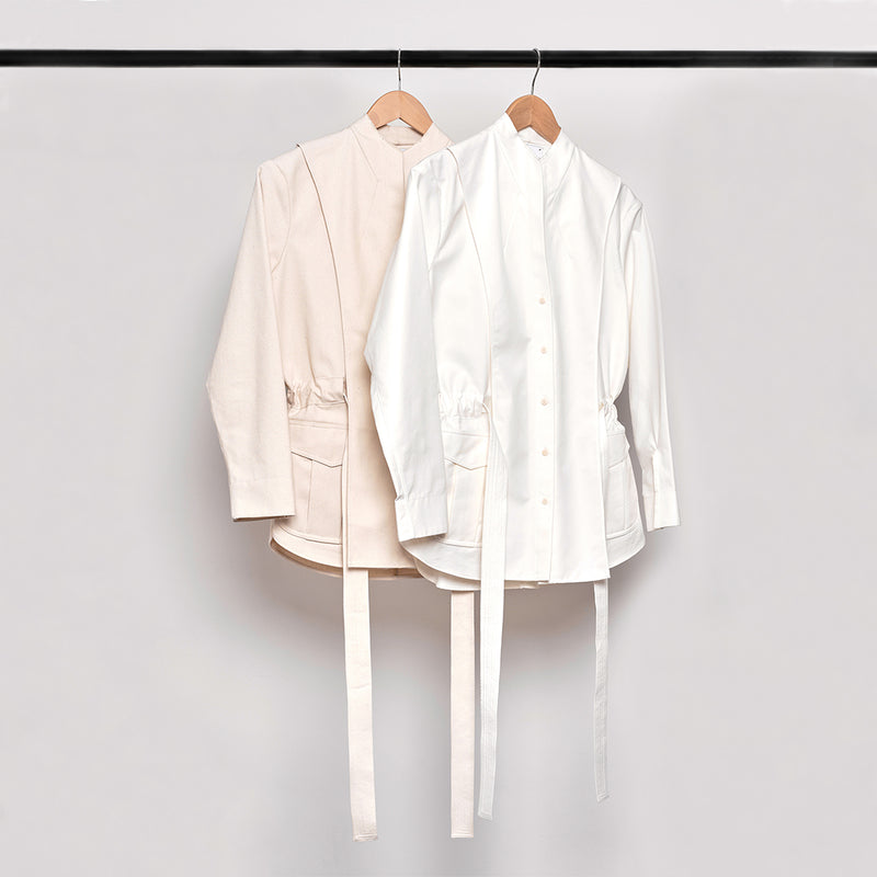BERRIES | GABERDINE COTTON LAYERED JACKET