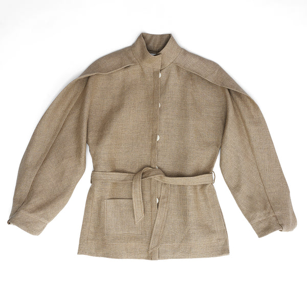 DISH DASH | NATURAL LINEN SCULPTED JACKET