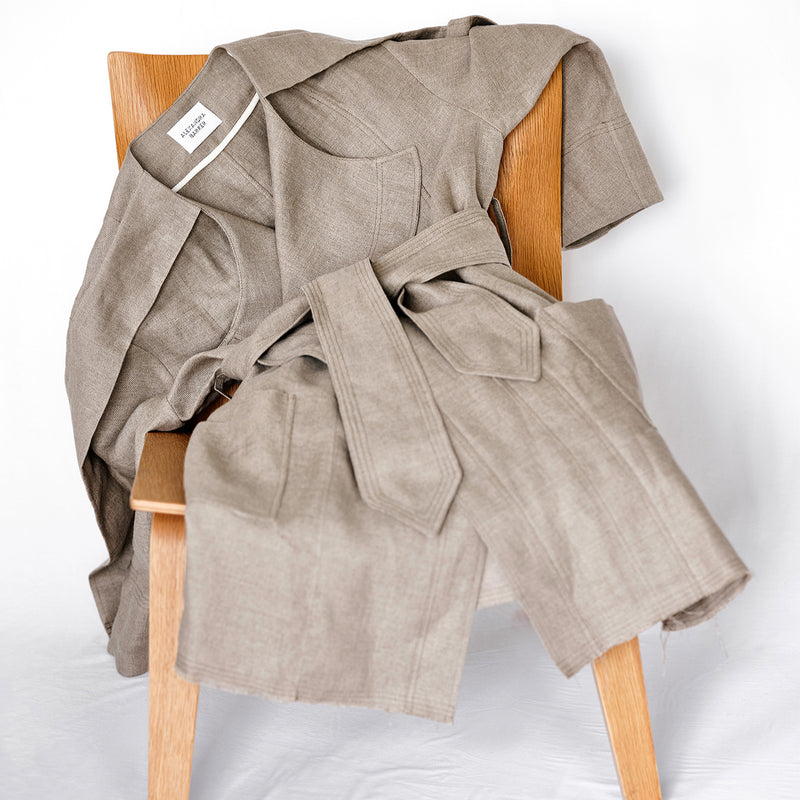 TIME | NATURAL LINEN SCULPTURAL COAT