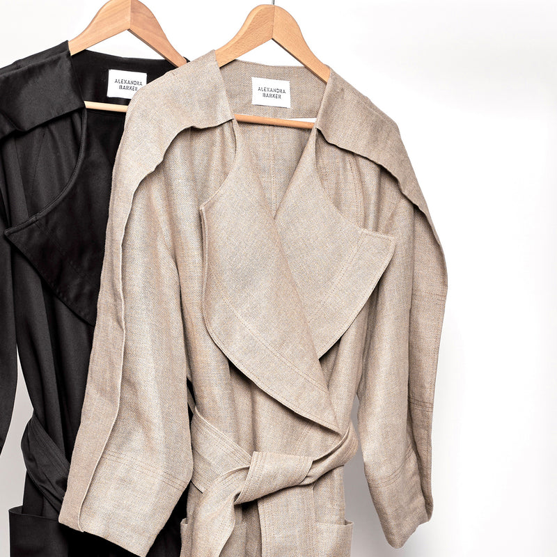 TIME | NATURAL LINEN SCULPTURAL COAT